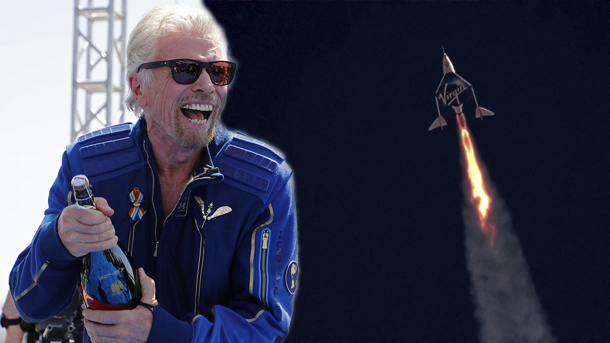 Richard Branson de Virgin Galactic logra primer vuelo turístico al espacio, así fue