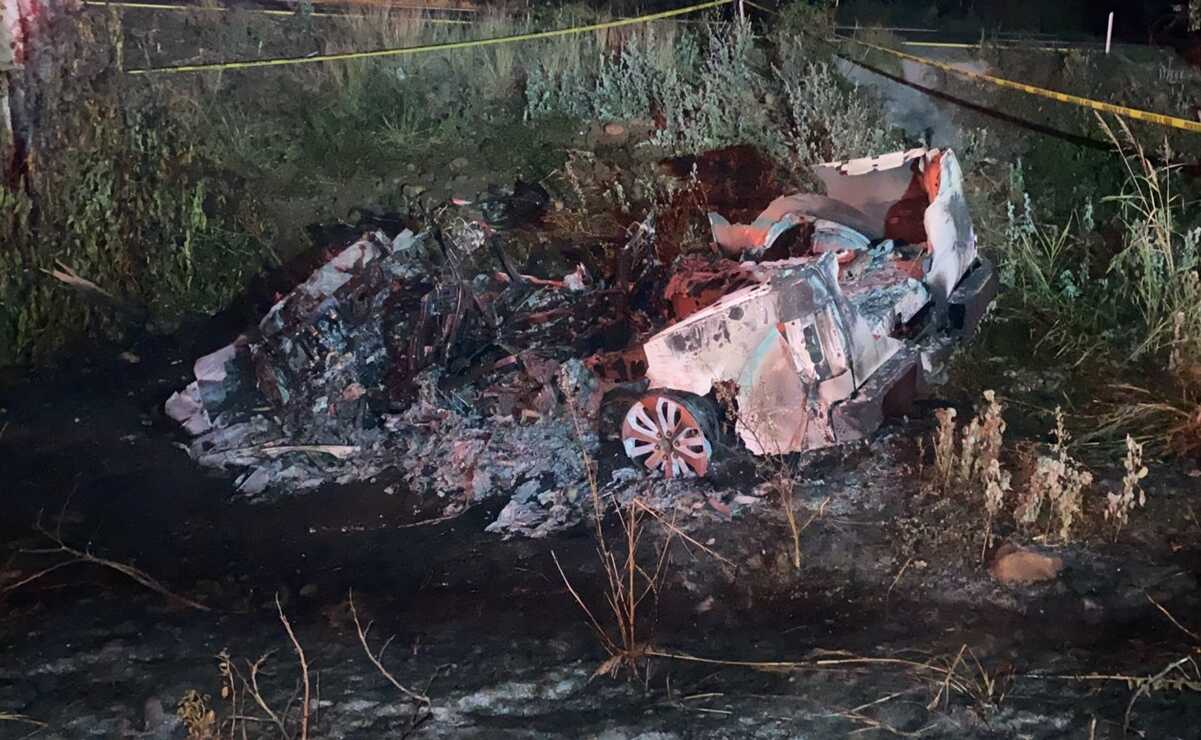 Pareja se accidenta y se incendia su auto; mujer muere calcinada