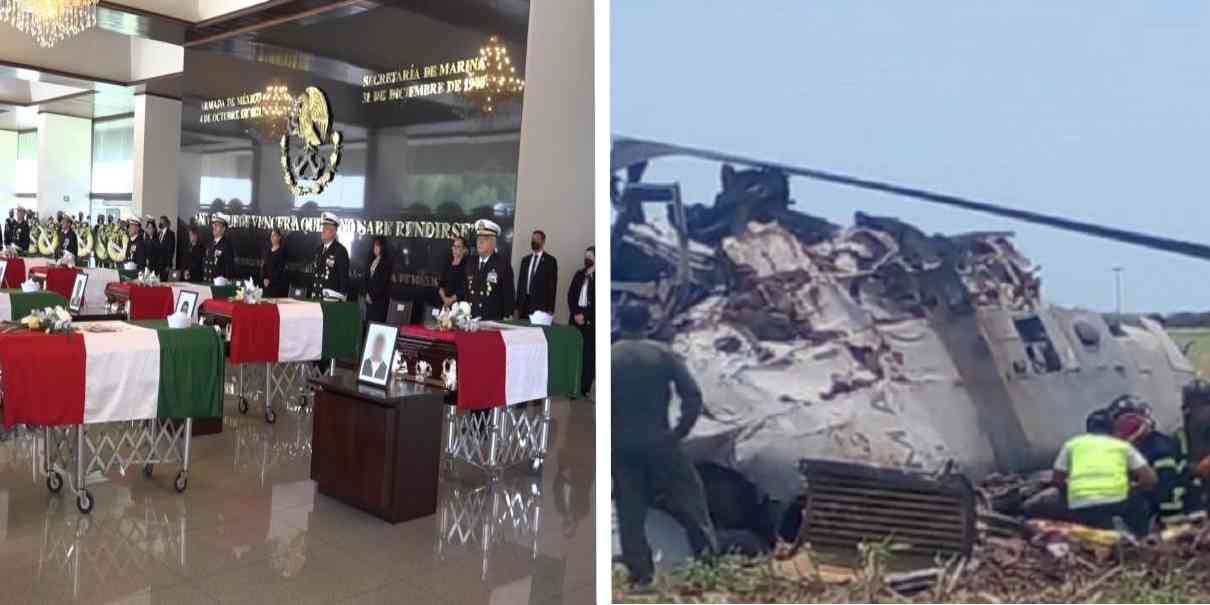 Homenajean a marinos fallecidos en el helicóptero desplomado tras captura de Caro Quintero