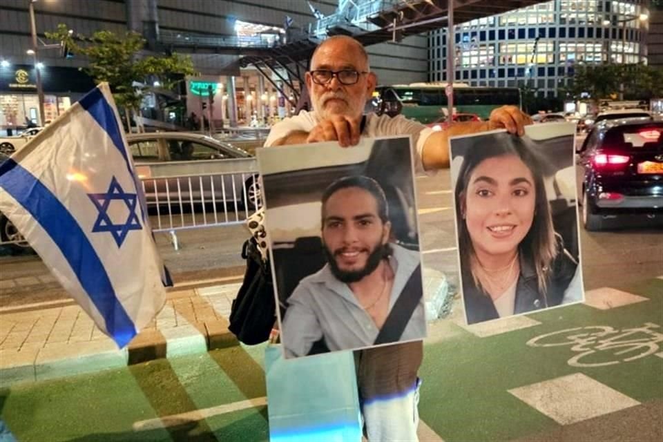 Protesta en Tel Aviv padre de mexicana plagiada por Hamas