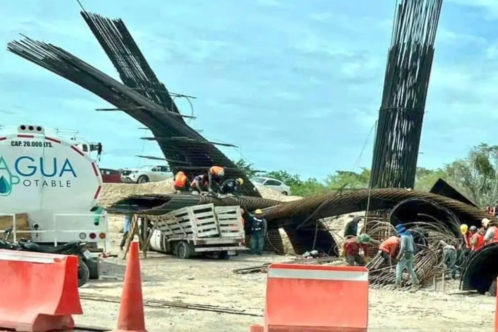 Colapsa puente en el tramo 7 del Tren Maya debido a las fuertes lluvias en el sureste de México