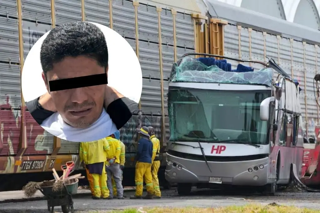 Detienen a chofer del autobús embestido por tren en Edomex